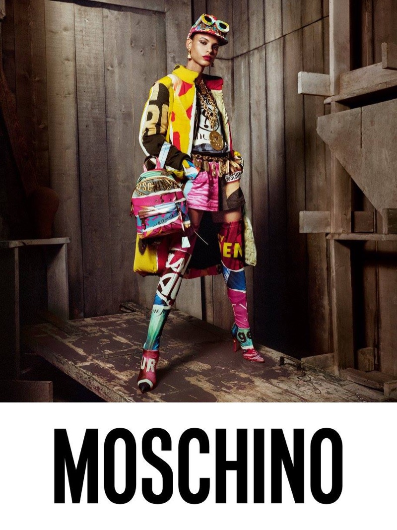 Mileshka Cortes stars in Moschino's fall-winter 2017 campaign