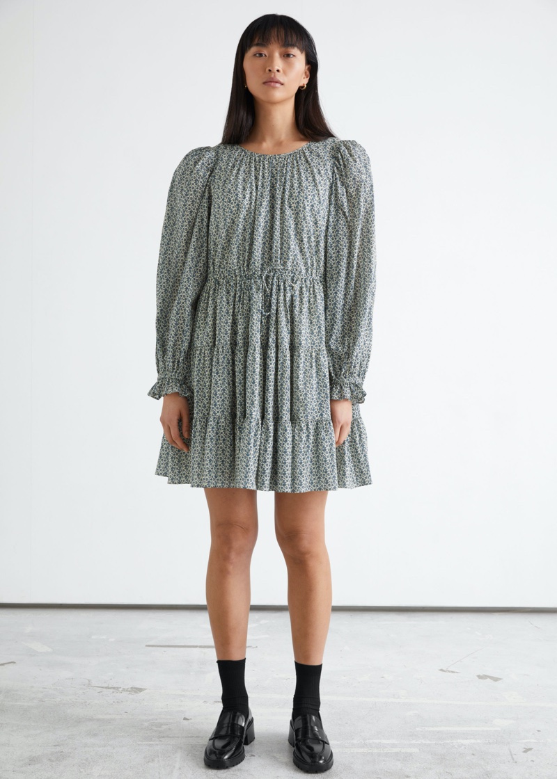 & Other Stories Voluminous Twill Mini Dress $119