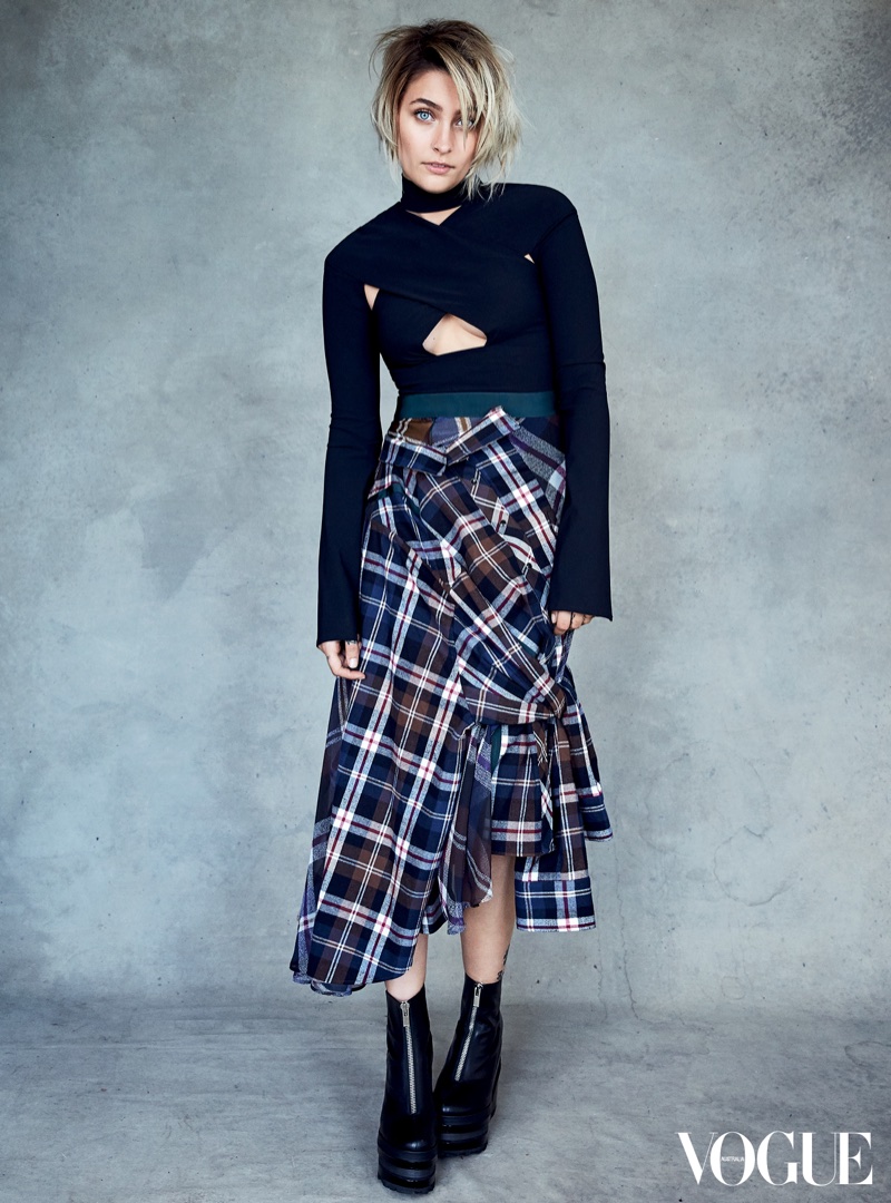 Paris Jackson embraces plaid style in Vogue Australia