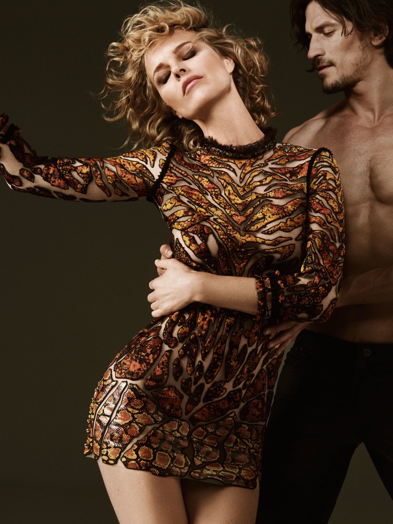 Eva Herzigova and Jarrod Scott star in Roberto Cavalli's fall-winter 2017 campaign