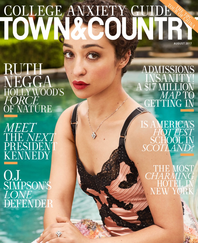 Ruth Negga on Town & Country August 2017 Cover