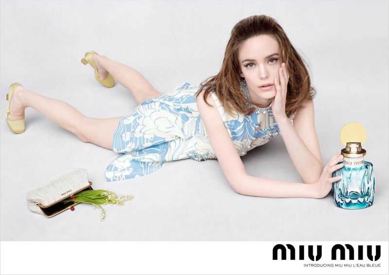 Stacy Martin fronts Miu Miu L'Eau Bleue fragrance campaign