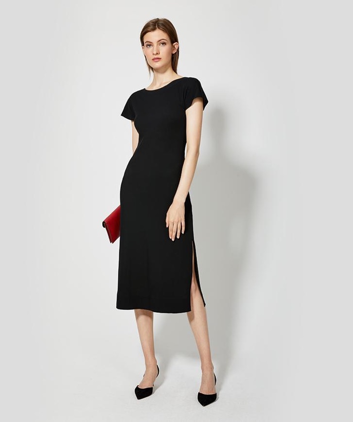 Theory Twist-Back Midi Dress