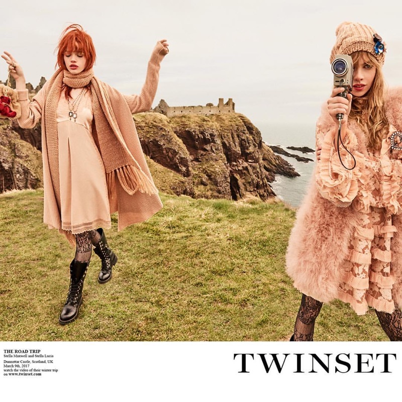 Stella Lucia and Stella Maxwell star in Twinset's fall-winter 2017 campaign