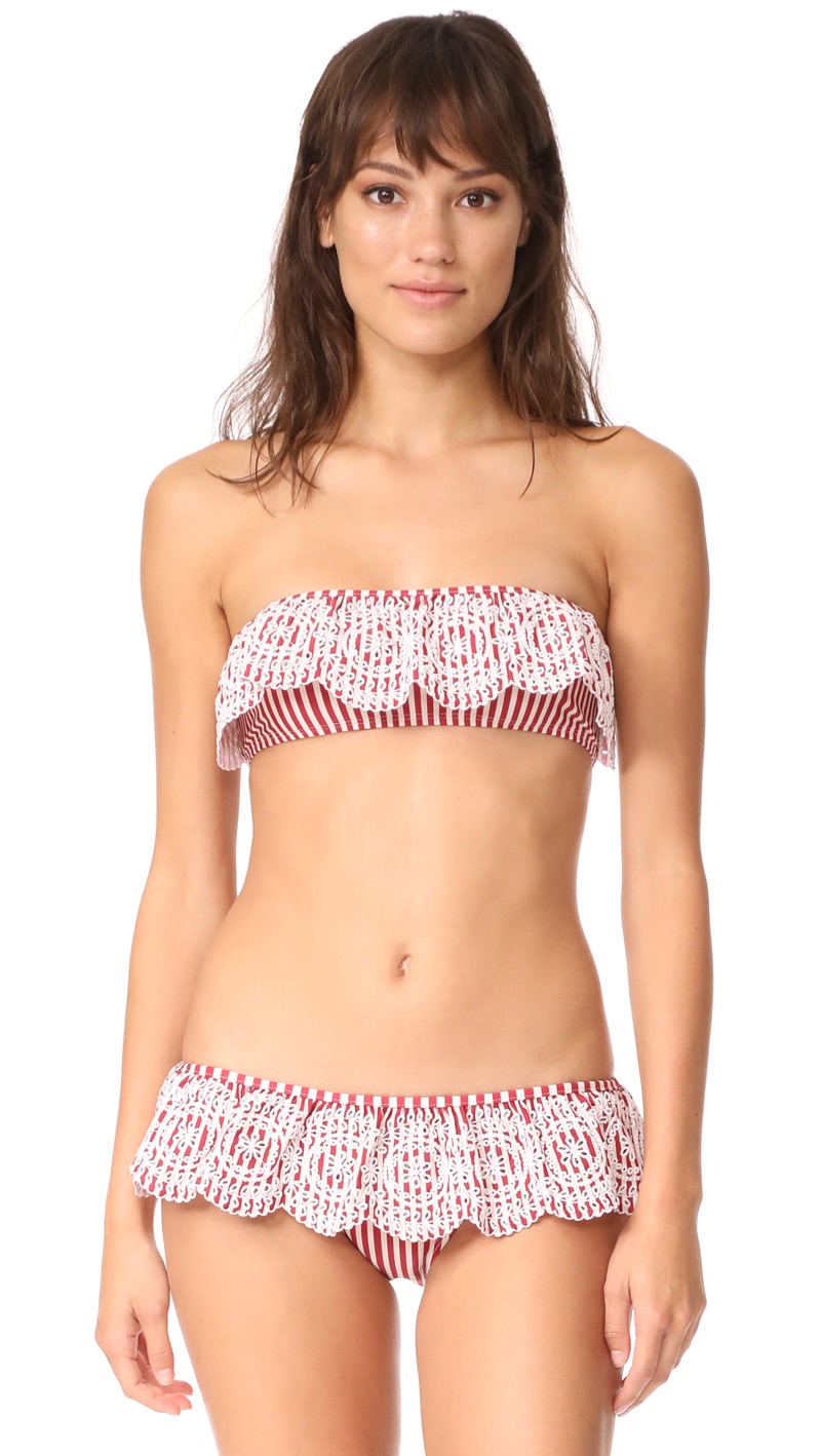 Zimmermann Meridian Stripe Frill Bikini $300