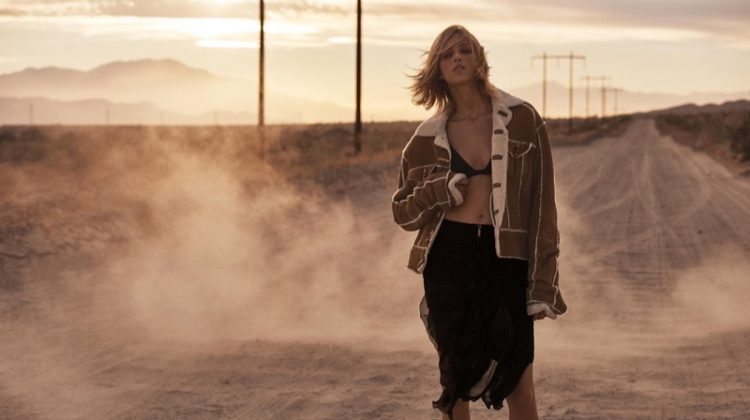 Anja Rubik Takes On Western Inspired Fashions for WSJ. Magazine