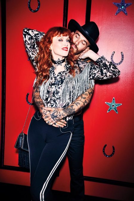 Karen Elson Goes West for Anna Sui x Macy's Campaign Anna Sui embraces western style for her upcoming INC collaboration