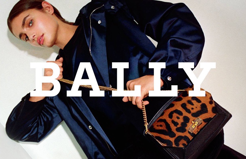 An image from Bally's fall 2017 campaign starring Taylor Hill