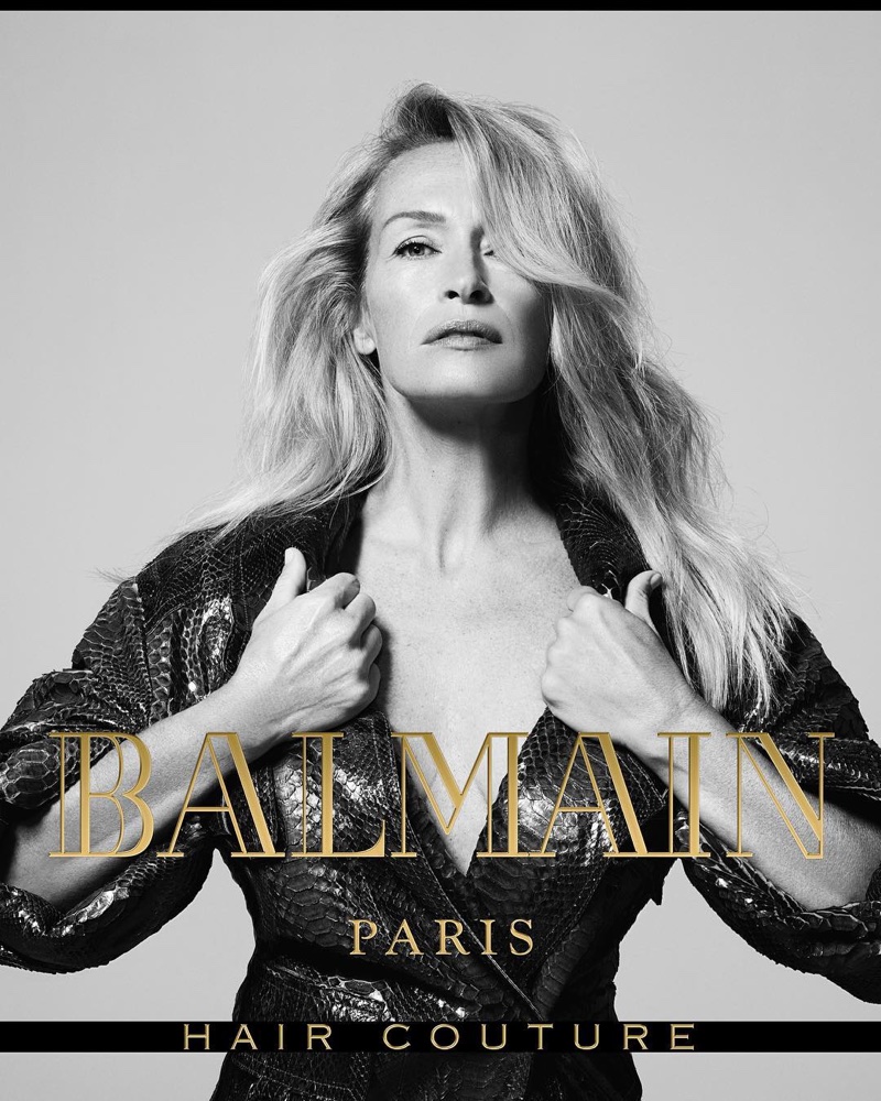 Estelle Lefebure stars in Balmain Hair Couture's fall-winter 2017 campaign