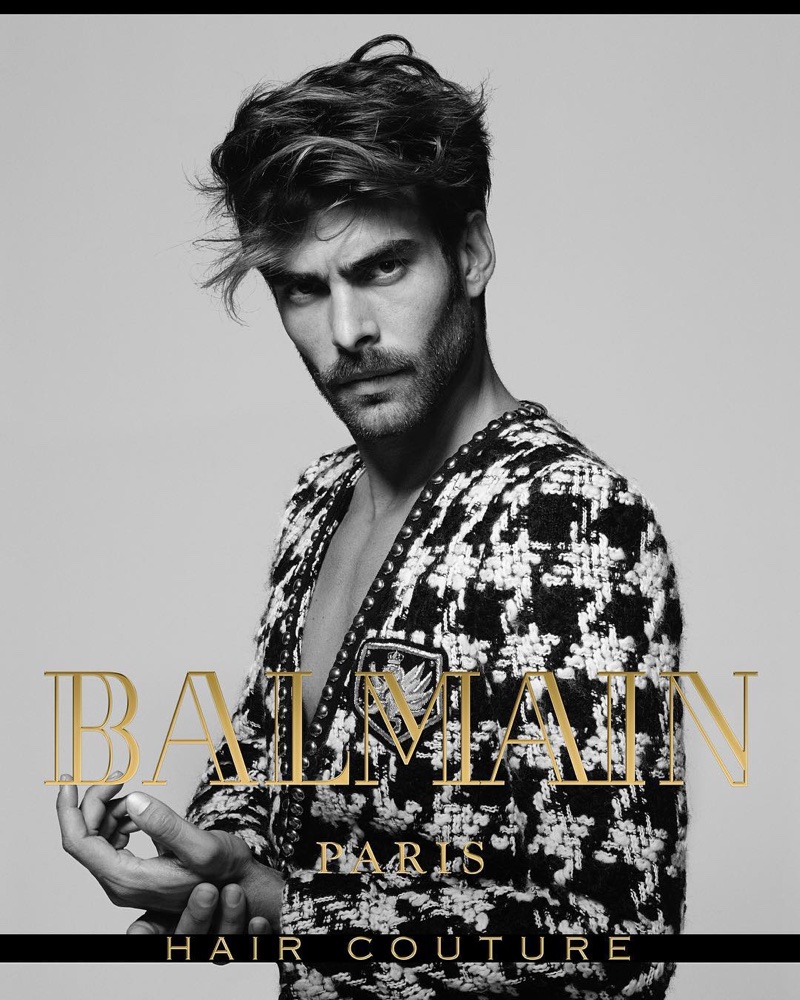 Jon Kortajarena stars in Balmain Hair Couture's fall-winter 2017 campaign