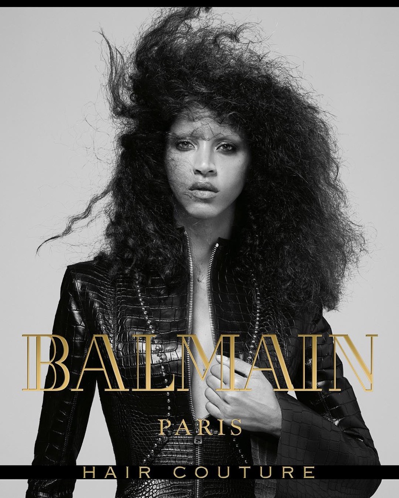 Noemie Lenoir fronts Balmain Hair Couture's fall-winter 2017 campaign