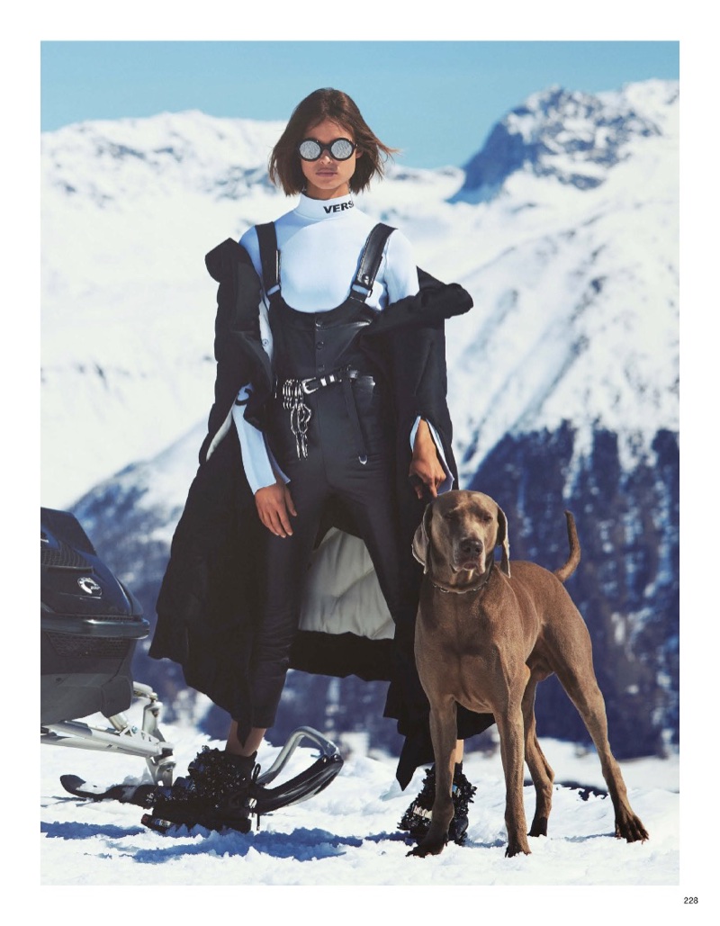 Birgit Kos Hits the Slopes in Ski Fashions for Vogue Japan