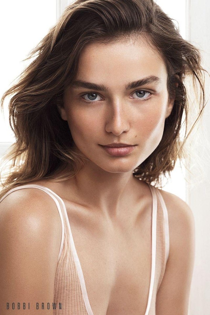 Model Andreea Diaconu poses in Bobbi Brown Cosmetics' fall 2017 campaign