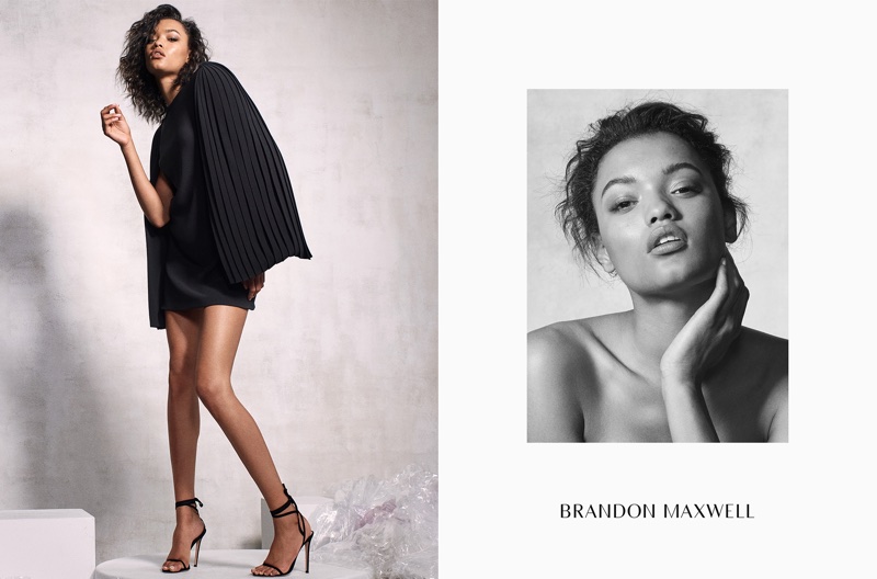 Lameka Fox appears in Brandon Maxwell's fall-winter 2017 campaign