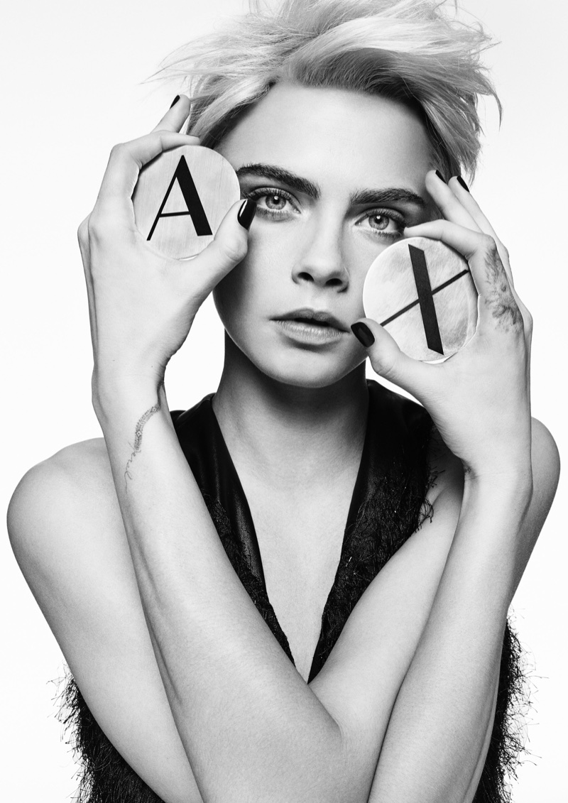 Actress and model Cara Delevingne appears in A|X Armani Exchange's fall-winter 2017 campaign