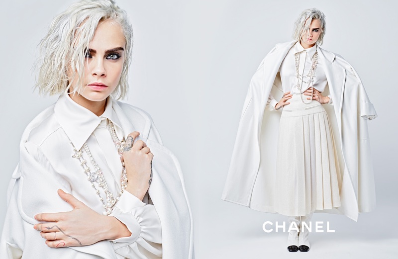 Cara Delevingne dresses in Chanel's fall-winter 2017 campaign