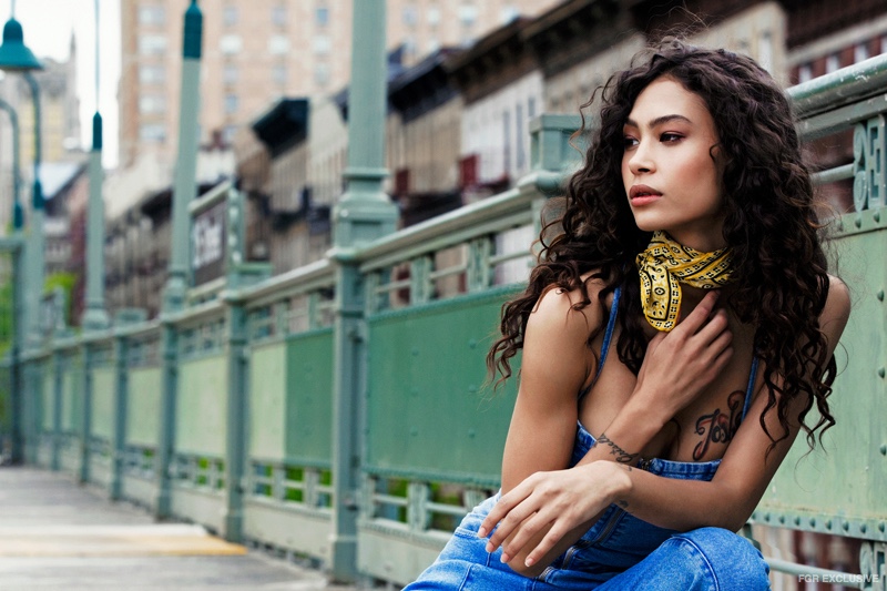 Stylist’s own Vintage Yellow Scarf and The Jetset Diaries Stevie Overall Jumpsuit