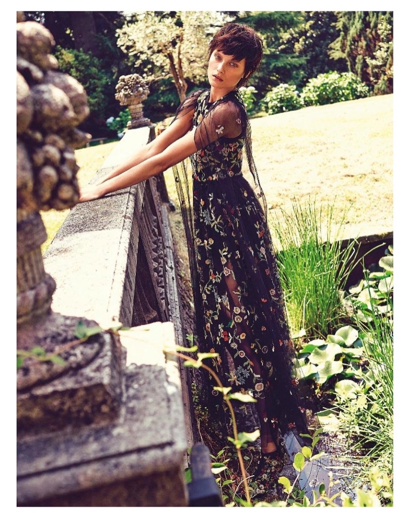 Elena Melnik Models Dreamy Dresses in Grazia Italy