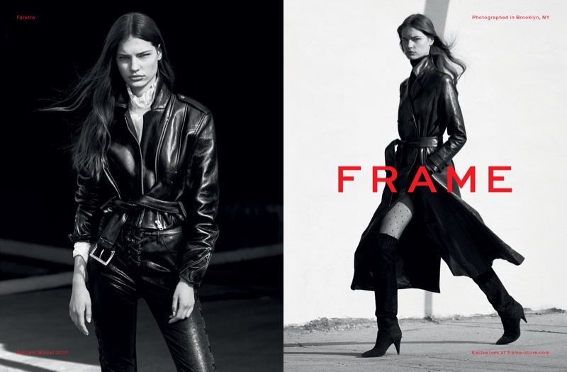 Faretta stars in FRAME's fall-winter 2017 campaign