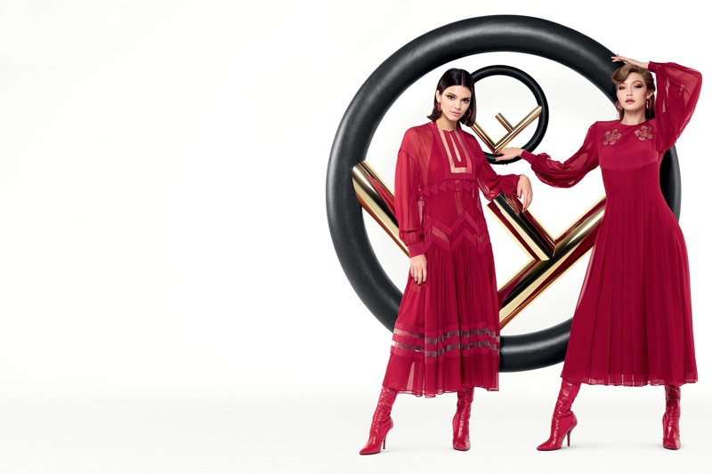 Kendall Jenner and Gigi Hadid appear in Fendi's fall-winter 2017 campaign