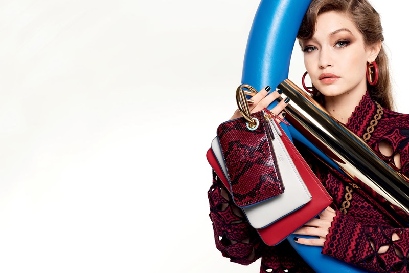 Karl Lagerfeld photographs Gigi Hadid for Fendi's fall-winter 2017 campaign