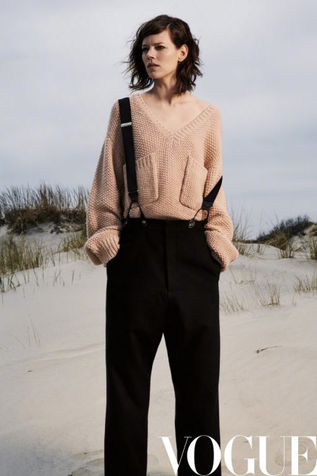 Freja Beha Erichsen Wears Fall Styles at the Beach for Vogue China