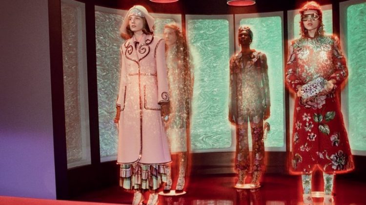 Models transport in Gucci's fall-winter 2017 campaign