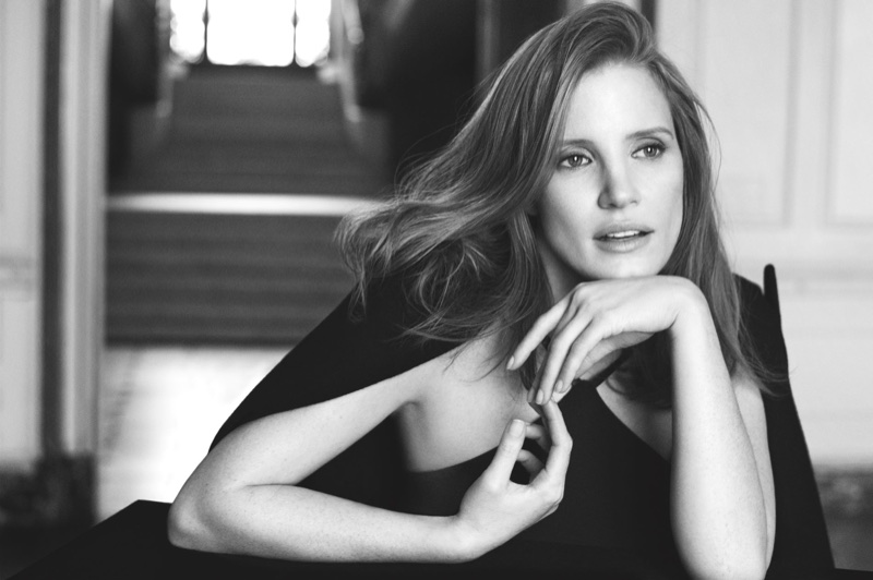 Jessica Chastain behind-the-scenes at Ralph Lauren 'Woman' advertising shoot