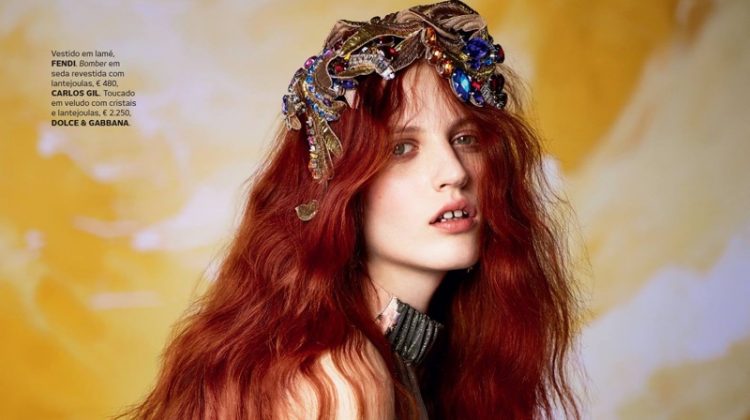 Julia Banas Models Romantic Styles for Vogue Portugal