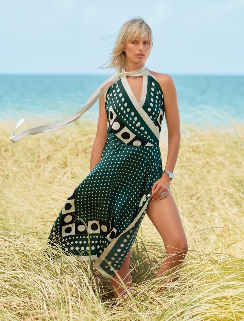 Karolina Kurkova Poses in Beach-Ready Fashions for Hamptons Magazine
