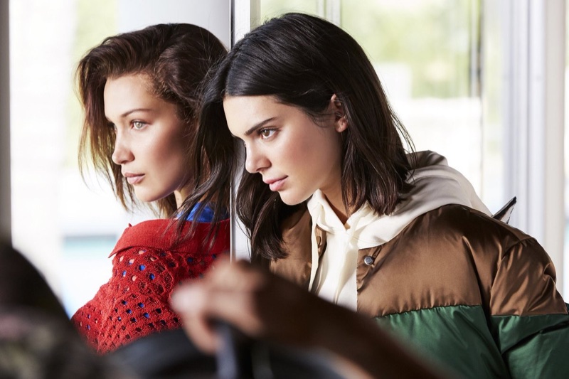 Kendall Jenner and Bella Hadid behind-the-scenes on campaign shoot