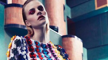 Kristina Petrosiute Models Chic Florals in L’Officiel Middle East