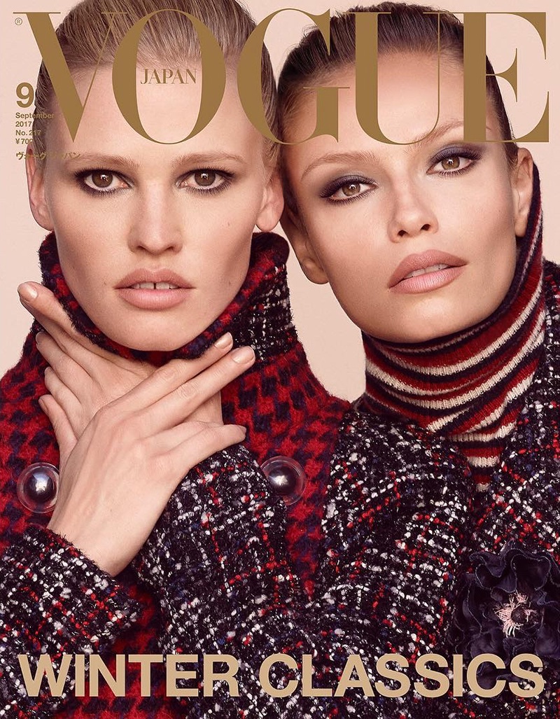 Lara Stone & Natasha Poly on Vogue Japan September 2017 Cover