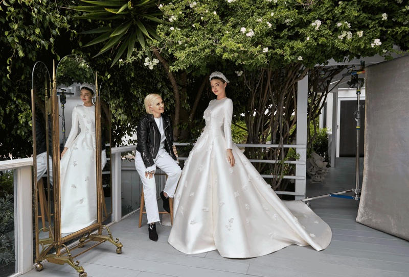 Miranda Kerr wears a custom Dior wedding dress on her big day. Photo: Vogue/Patrick Demarchelier