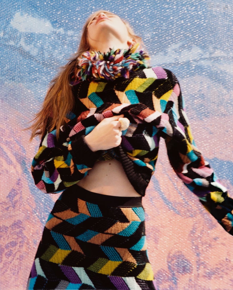 Gigi Hadid poses in Missoni's fall-winter 2017 campaign