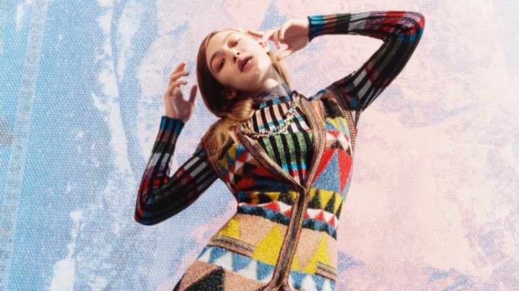 Gigi Hadid models colorful knitwear for Missoni's fall-winter 2017 campaign