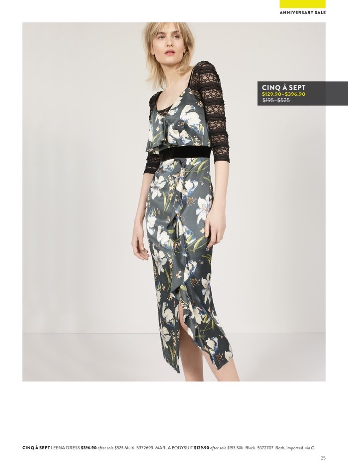 Cinq à Sept Leena Dress $396.90 (on sale) and Marla Bodysuit $129.90 (on sale)