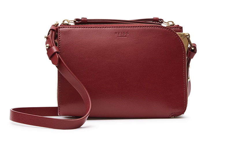 REISS Arnott Mini Crossbody Bag in Red $285