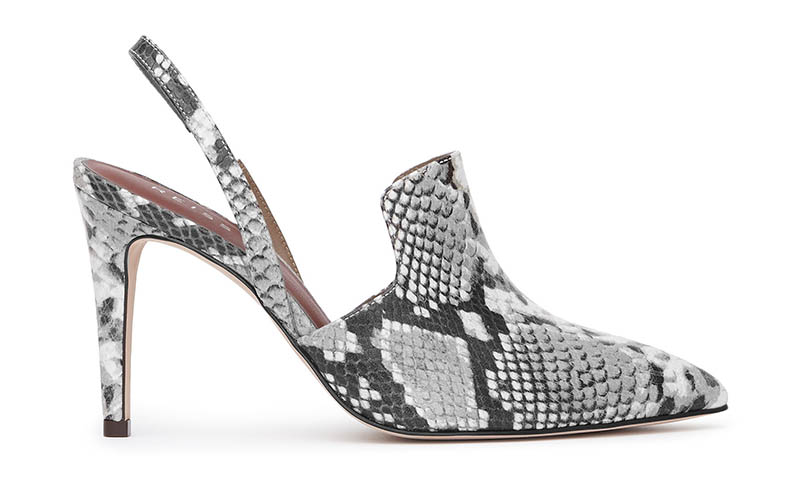 REISS Hayley Snake-Print Slingback Mules $295