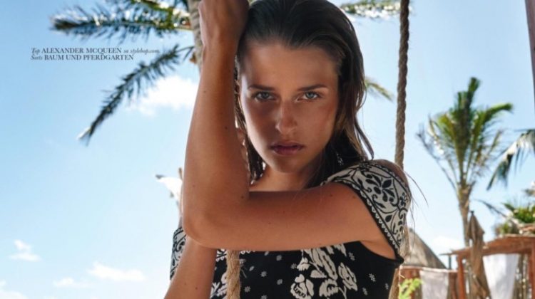 Regitze Christensen Models Chic Summer Swimsuits for ELLE Croatia