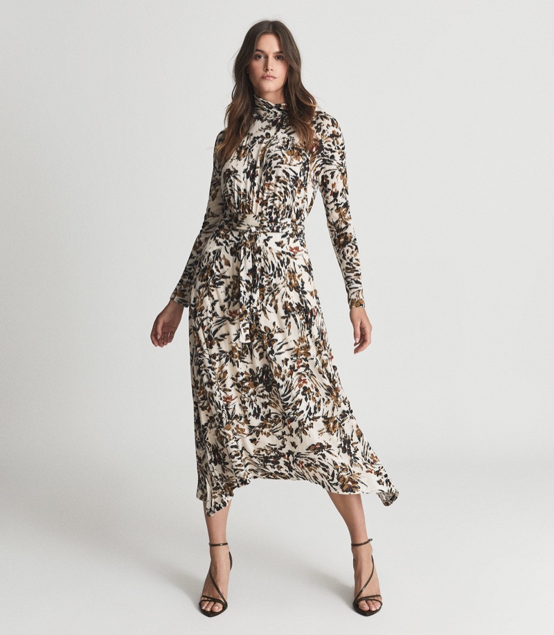 Reiss Bobby Floral Print Midi Dress $345