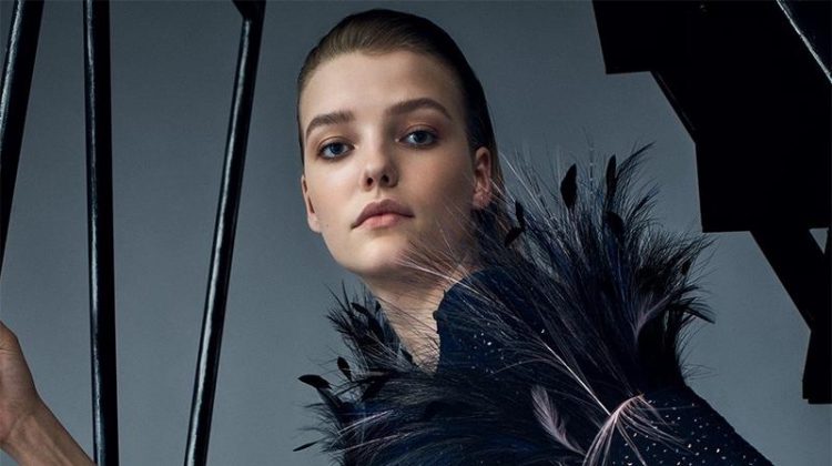 Roos Abels Charms in Chanel Haute Couture for Harper’s Bazaar Korea