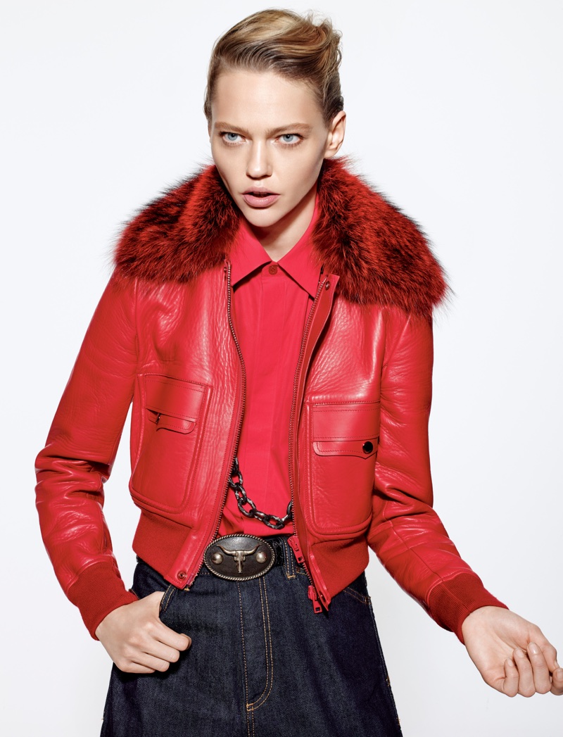 Sasha Pivovarova Models New Season Denim in Vogue China
