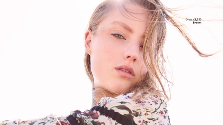 Susanne Knipper Poses in Dreamy Floral Dresses for Grazia UK