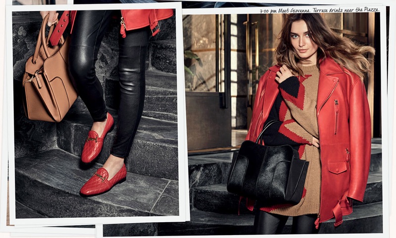 Andreea Diaconu stars in Tod's fall-winter 2017 campaign