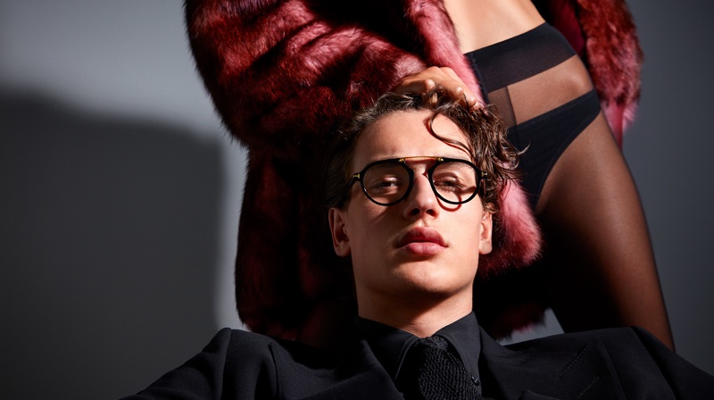 Jegor Venned poses in Tom Ford's fall-winter 2017 Eyewear campaign