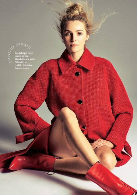 Valentina Zelyaeva Takes On All-Red Fashion in ELLE Germany Valentina Zelyaeva Takes On All-Red Fashion in ELLE Germany