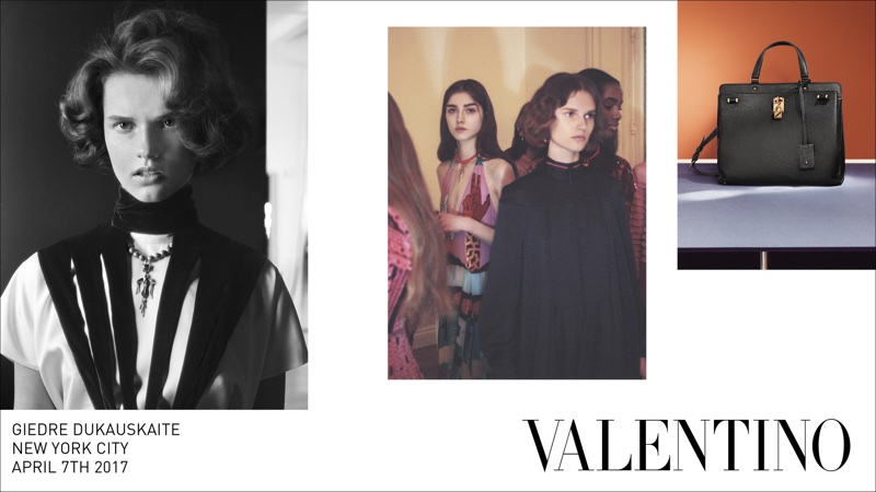 Giedre Dukauskaite stars in Valentino’s fall-winter 2017 campaign