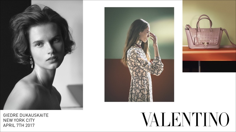 Giedre Dukauskaite appears in Valentino’s fall-winter 2017 campaign