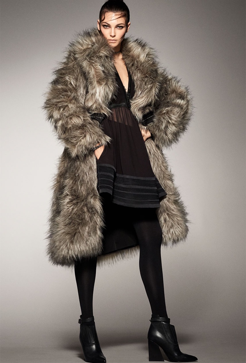 Vittoria Ceretti rocks fur in Zara's fall-winter 2017 campaign
